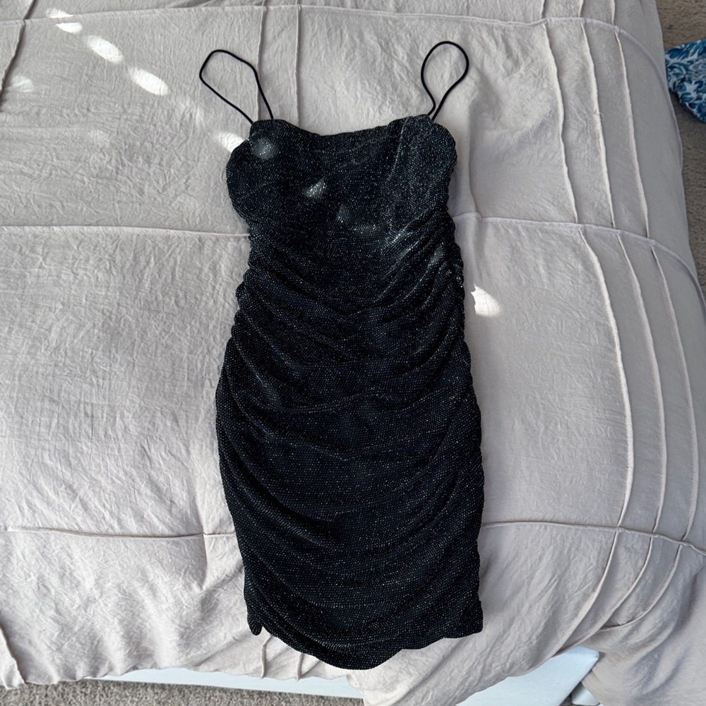 Princess Polly Black Sparkle Mini Dress